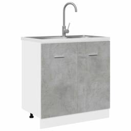 Berkfield Home Sink Bottom Cabinet Lyon Concrete Grey 80x46x81.5 cm Engineered Wood - thumbnail 4