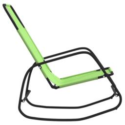 Berkfield Home Rocking Sun Loungers 2 pcs Green Steel & Textilene - thumbnail 5