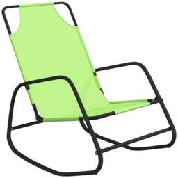 Berkfield Home Rocking Sun Loungers 2 pcs Green Steel & Textilene - thumbnail 3