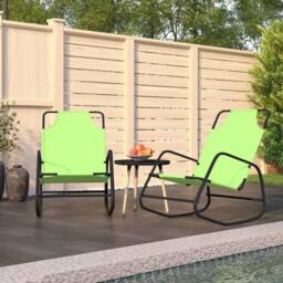 Berkfield Home Rocking Sun Loungers 2 pcs Green Steel & Textilene
