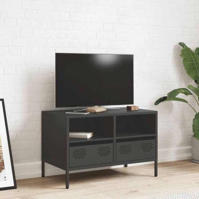 Berkfield Home TV Cabinet Black 68x39x43.5 cm Cold-rolled Steel - image 1