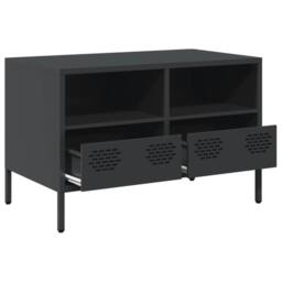 Berkfield Home TV Cabinet Black 68x39x43.5 cm Cold-rolled Steel - thumbnail 4