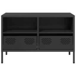 Berkfield Home TV Cabinet Black 68x39x43.5 cm Cold-rolled Steel - thumbnail 5
