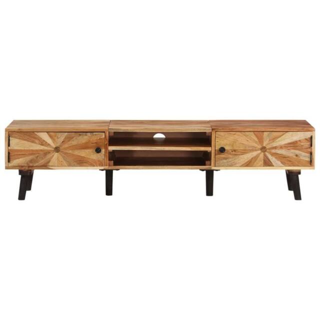Berkfield Home TV Cabinet 145x35x35 cm Solid Acacia Wood in Brown - Size: 145 x 35 x 35 cm - image 1