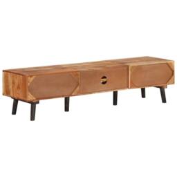 Berkfield Home TV Cabinet 145x35x35 cm Solid Acacia Wood in Brown - Size: 145 x 35 x 35 cm - thumbnail 5