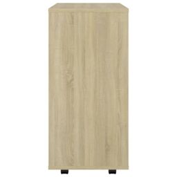 Berkfield Home Rolling Cabinet Sonoma Oak 60x35x75 cm Engineered Wood in Brown - Size: 60 x 35 x 75 cm - thumbnail 6