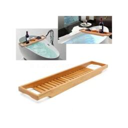 SPETLEK Wooden Bath Caddy Tray Bathtub Board Shelf Wine Tablet in Natural - thumbnail 5