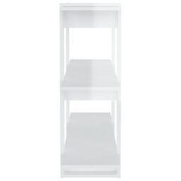 Berkfield Home Book Cabinet/Room Divider High Gloss White 100x30x87 cm - Size: 100 x 30 x 87 cm - thumbnail 4