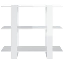 Berkfield Home Book Cabinet/Room Divider High Gloss White 100x30x87 cm - Size: 100 x 30 x 87 cm - thumbnail 3