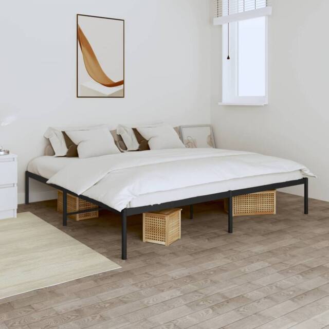 Berkfield Home Metal Bed Frame Black 180x200 cm Super King - image 1