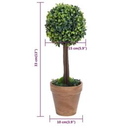 Berkfield Home Lush Artificial Boxwood Plants 2 pcs with Pots Ball Shaped Green 33 cm - thumbnail 6