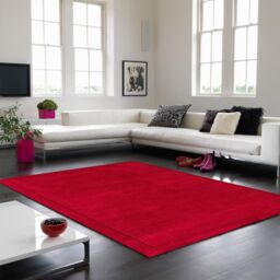 The Rug Shop UK Handmade Luxurious Modern Plain Wool Easy To Clean Area Rug in Red - Size: 200 cm x 290 cm - thumbnail 1