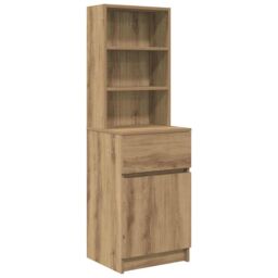 Berkfield Home Bedside Cabinet Artisan Oak 39x35x125 cm Engineered Wood - Size: 39 x 35 x 125 cm - thumbnail 2