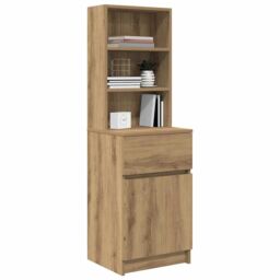 Berkfield Home Bedside Cabinet Artisan Oak 39x35x125 cm Engineered Wood - Size: 39 x 35 x 125 cm - thumbnail 4