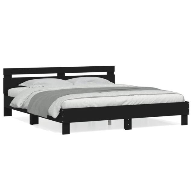 Berkfield Home Bed Frame without Mattress Black 180x200 cm Super King - image 1