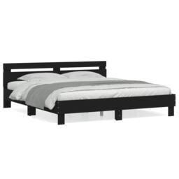 Berkfield Home Bed Frame without Mattress Black 180x200 cm Super King - thumbnail 1