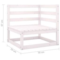 Berkfield Home Sturdy Garden 2-Seater Sofa White Solid Pinewood - thumbnail 6