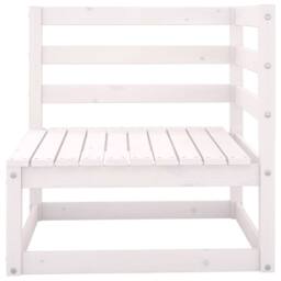 Berkfield Home Sturdy Garden 2-Seater Sofa White Solid Pinewood - thumbnail 5