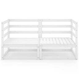 Berkfield Home Sturdy Garden 2-Seater Sofa White Solid Pinewood