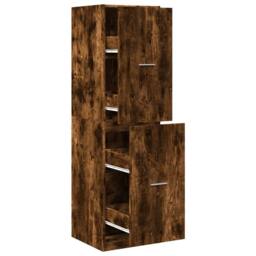 Berkfield Home Apothecary Cabinet¬†Smoked Oak 40x41x144.5 cm Engineered Wood in Brown - thumbnail 1