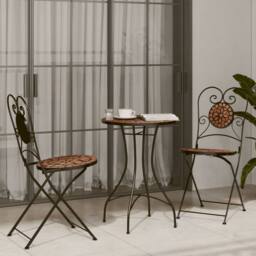 Berkfield Home Mosaic Bistro Table Terracotta √ò50x70 cm Ceramic in Burnt Orange - Size: 50x70 cm - thumbnail 3