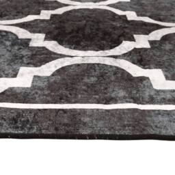Berkfield Home Rug Washable Black & White 80x300 cm Anti Slip - Size: 100 cm diameter - thumbnail 6