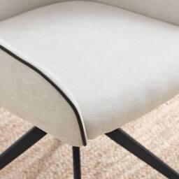 FurnitureboxUK 2x Beaumont Cream Fabric Swivel Dining Chairs - thumbnail 5