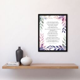 "Artery8 Wall Art Print Blessed Beatitudes Sermon of the Mount Matthew Gospel Violet Framed Art in Purple - Size: W12"" x H16""" - thumbnail 2