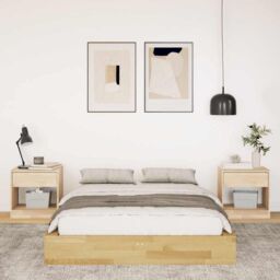 Berkfield Home Bed Frame without Mattress 120x190 cm Solid Wood Oak in Brown - thumbnail 4