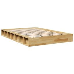 Berkfield Home Bed Frame without Mattress 120x190 cm Solid Wood Oak in Brown - thumbnail 3