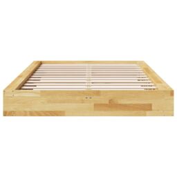 Berkfield Home Bed Frame without Mattress 120x190 cm Solid Wood Oak in Brown - thumbnail 6