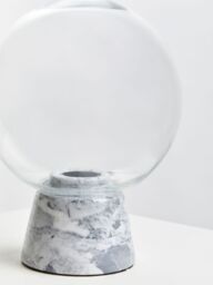Orsina Contemporary Globe Lamp With Marble Base, Contrasting Bedside Table Light, Versatile Modern Lamp in Grey - thumbnail 4