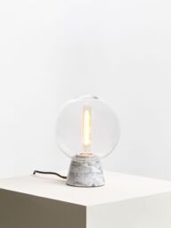 Orsina Contemporary Globe Lamp With Marble Base, Contrasting Bedside Table Light, Versatile Modern Lamp in Grey - thumbnail 3