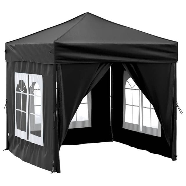 Berkfield Home Folding Party Tent with Sidewalls Black 2x2 m - image 1