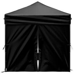Berkfield Home Folding Party Tent with Sidewalls Black 2x2 m - thumbnail 4