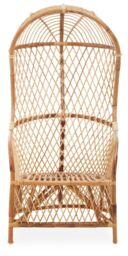 Orsina Brown Natural Rattan Canopy High Back Chair, Rattan Arm Chair with Sun Shade, Hand-Woven Rattan Patio Chair - Size: Armchair - thumbnail 6