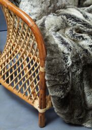 Orsina Brown Natural Rattan Canopy High Back Chair, Rattan Arm Chair with Sun Shade, Hand-Woven Rattan Patio Chair - Size: Armchair - thumbnail 3