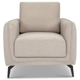 Bravich LTD Brixton Armchair - Modern Fabric Accent Chair with Steel Legs in Cream - thumbnail 2