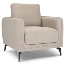 Bravich LTD Brixton Armchair - Modern Fabric Accent Chair with Steel Legs in Cream - thumbnail 3