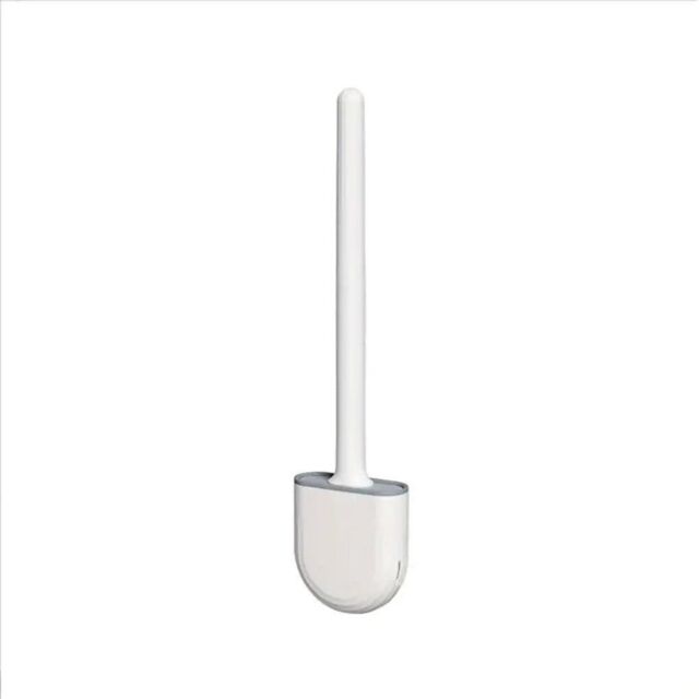 Nes Home Silicone Toilet Brushes with Wall Mounted Toilet Brush Holder White - image 1