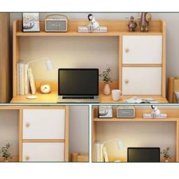 KORVIXA Wooden Computer Desk Home Office Writing Desk in Natural - Size: 100 cm x 100 cm - thumbnail 4