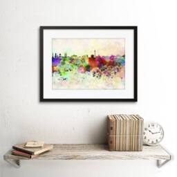 "Artery8 Painting Cityscape Paint Splash Skyline Berlin 12x16"" Framed Art Print - Size: W12"" x H16""" - thumbnail 2