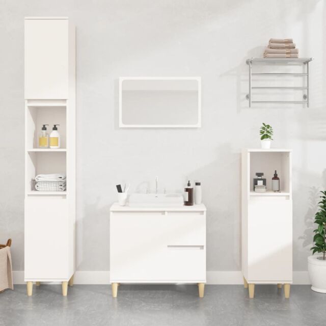 Berkfield Home Bathroom Cabinet White 65x33x60 cm Engineered Wood - Size: 65 x 33 x 60 cm - image 1