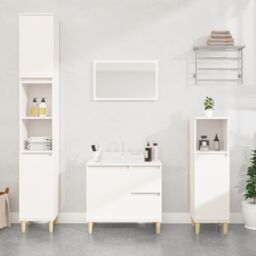 Berkfield Home Bathroom Cabinet White 65x33x60 cm Engineered Wood - Size: 65 x 33 x 60 cm - thumbnail 1