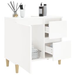 Berkfield Home Bathroom Cabinet White 65x33x60 cm Engineered Wood - Size: 65 x 33 x 60 cm - thumbnail 5
