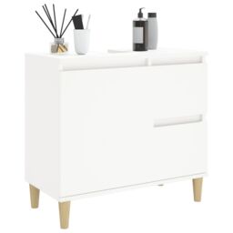 Berkfield Home Bathroom Cabinet White 65x33x60 cm Engineered Wood - Size: 65 x 33 x 60 cm - thumbnail 4