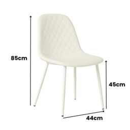 KOSY KOALA Modern Dining Table Set with 4 Cream Gem Pattern Chairs Dining Room Furniture in Brown - thumbnail 6