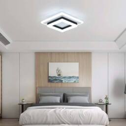SPETLEK 24W Modern LED Ceiling Light Square Chandelier Cold White Pedant Lamp in Black - thumbnail 4