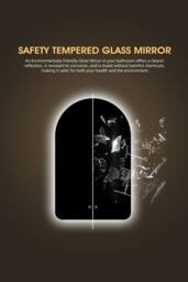 Fascinate Arched LED Bathroom Mirror - Tempered Glass, Anti-Fog Backlit, 80x50cm Dimmable in Silver - Size: 50 cm x 80 cm - thumbnail 4