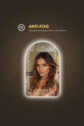 Fascinate Arched LED Bathroom Mirror - Tempered Glass, Anti-Fog Backlit, 80x50cm Dimmable in Silver - Size: 50 cm x 80 cm - thumbnail 5